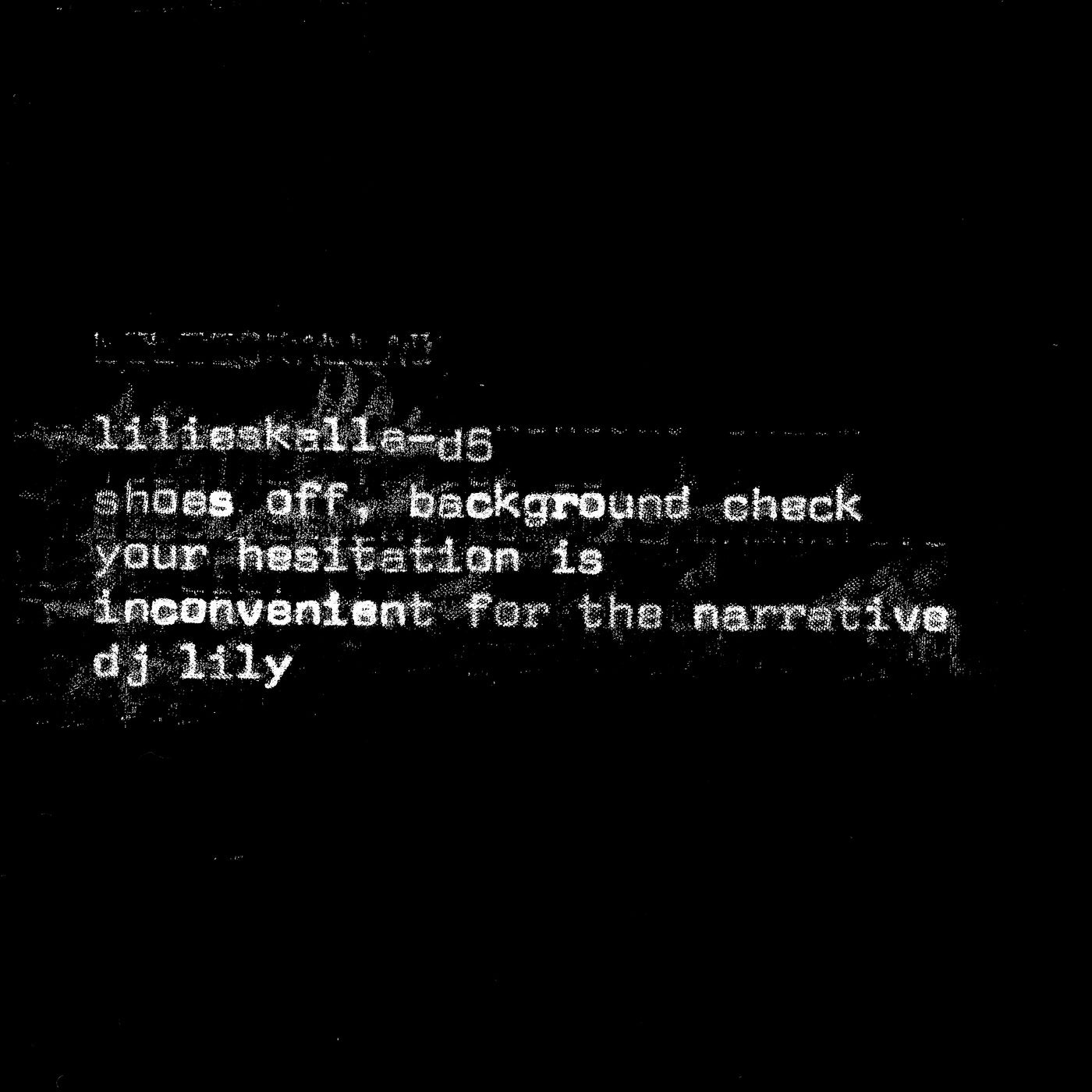 Shoes Off, Background Check, Your Hesitation is Inconvenient For The Narrative