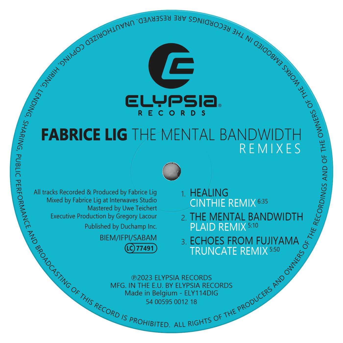 Fabrice Lig / The Mental Bandwidth Remixes (Cinthie, Plaid, Truncate Remixes)