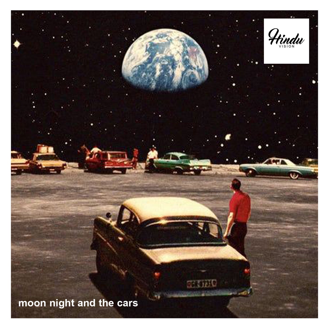 moon night and the cars