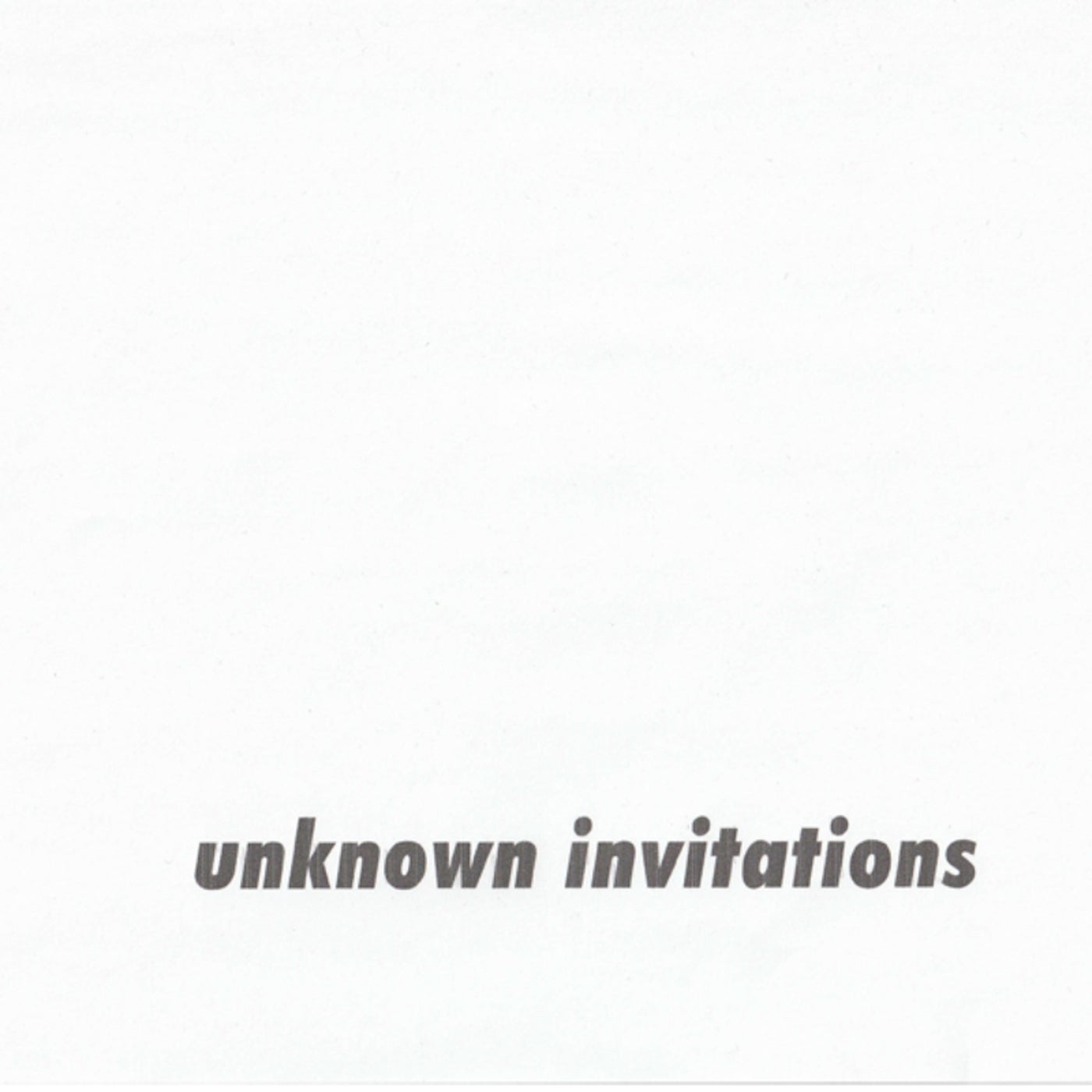 Unknown Invitations EP