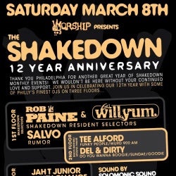 Willyum's Shakedown 12 Year Anniversary Chart