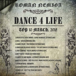 Dance4Life Top 10 Tracks (March, 2018)