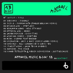 Apparel Music B-Day 13 [on Beatport]