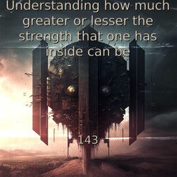 Understanding how much greater or lesser the strength that one has inside can be