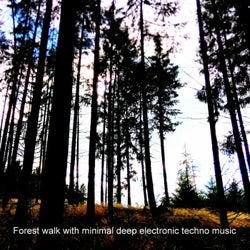 Forest walk with minimal deep electronic techno music