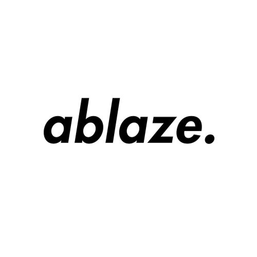 ablaze.
