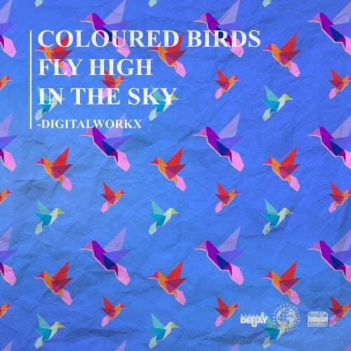 Coloured Birds Fly High In The Sky